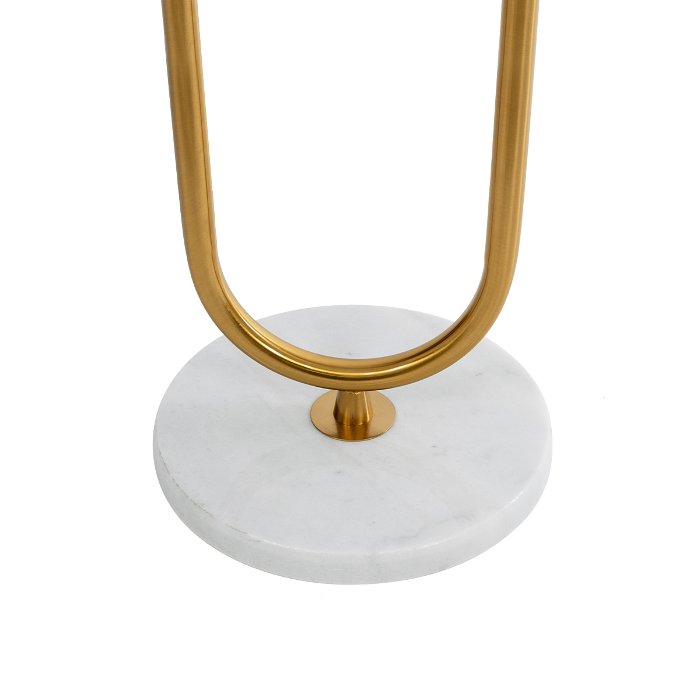 Gold metal body and white marble base from floor lamp 02025 Cordelia