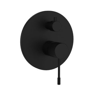 Modern Black Matt Round Shower Valve with 3 Way Diverter Terra Orabella
