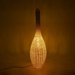 Vintage 1-Light Beige Bamboo Decorative Floor Lamp Ø35 H120 01844 Paradis