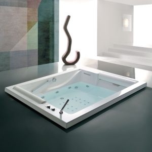 Luxury Rectangular Whirlpool 2-Person Bath Tub Double Ended 190x150 La Palma Flobali