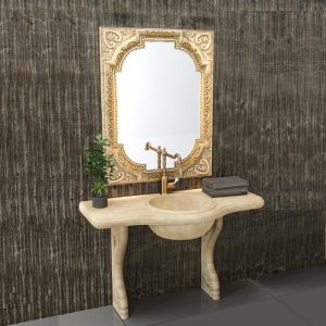 Retro Floor Standing Bathroom Furniture with Basin & Mirror Set 110x55 Sanitec Parthenon