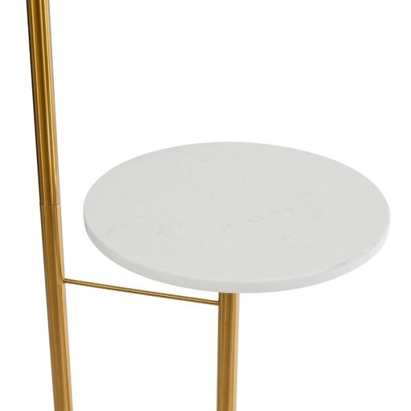 Gold metal body and white table from floor lamp 02025 Cordelia