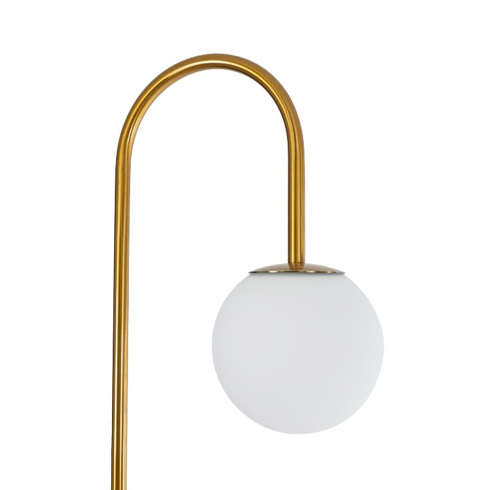 Gold arm and white glass shade from floor lamp 02024 Cordelia Globostar