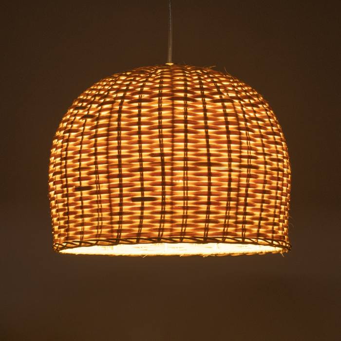 Boho 1-Light Beige Bamboo Decorative Pendant Ceiling Light Ø31 H22 01708 Bermuda