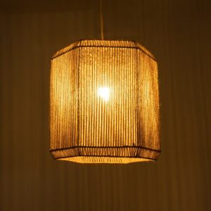 Bohemian 1-Light Pendant Ceiling Light with Beige Rope for the Living Room Ø40 H40 00519 Galante