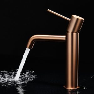 Modern Rose Gold PVD Single Lever Basin Mixer Tap Monza BDM039-1ORC Imex