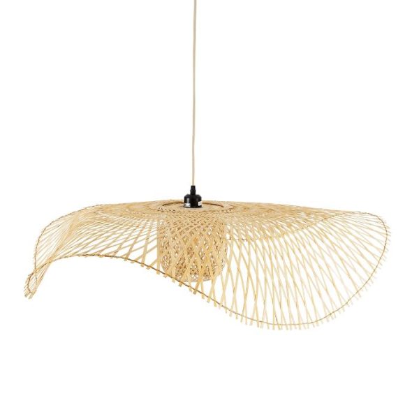 Vintage Bamboo Oversized Pendant Ceiling Light Beige for the Living Room Ø100 H21 01838 Cinnabar