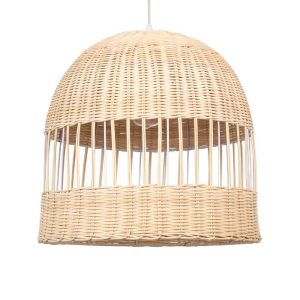 Vintage 1-Light Beige Bamboo Decorative Pendant Ceiling Light Ø40 H34 01725 Lucia