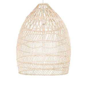 Boho 1-Light Beige Bamboo Decorative Pendant Ceiling Light Ø57 H75 01810 Malibu