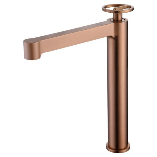 Modern Rose Gold Single Lever High Basin Mixer Tap PVD Olimpo BDC033-3ORC Imex