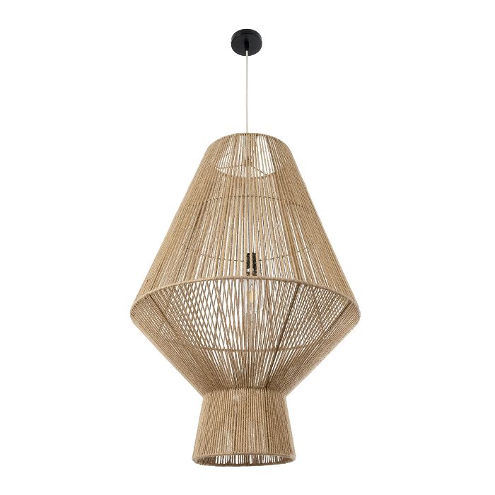 Boho 1-Light Pendant Ceiling Light with Beige Rope for Professional Spaces 01854 Cayman