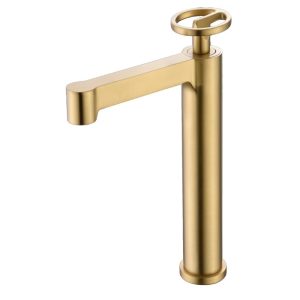 Modern Brushed Gold Single Lever High Basin Mixer Tap PVD Olimpo BDC033-3OC Imex