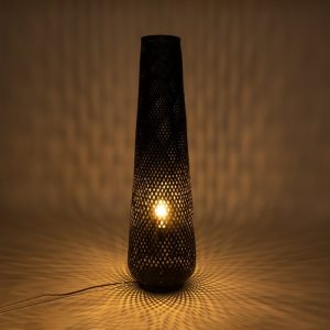 Black Bohemian 1-Light Bamboo Decorative Floor Lamp Ø28 H93 02110 Mamizu