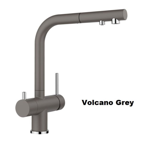Volcano Grey Water Filter Kitchen Mixer Tap with 2-Way Pull Out Spray 526946 Blanco Fontas-S II