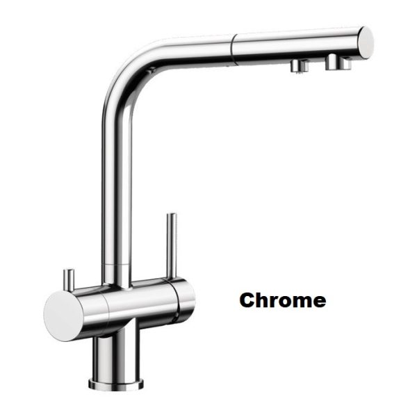 Chrome Water Filter Kitchen Mixer Tap with 2-Way Pull Out Spray 525198 Blanco Fontas-S II