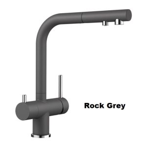 Rock Grey Water Filter Kitchen Mixer Tap with 2-Way Pull Out Spray 525207 Blanco Fontas-S II