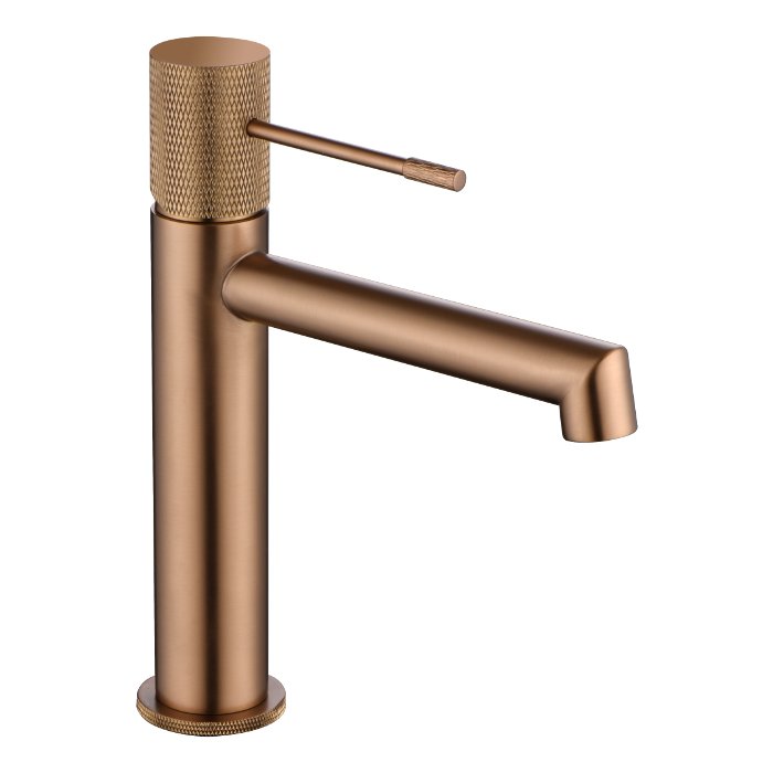 Modern Rose Gold PVD Single Lever Basin Mixer Tap Line BDD038-1ORC Imex