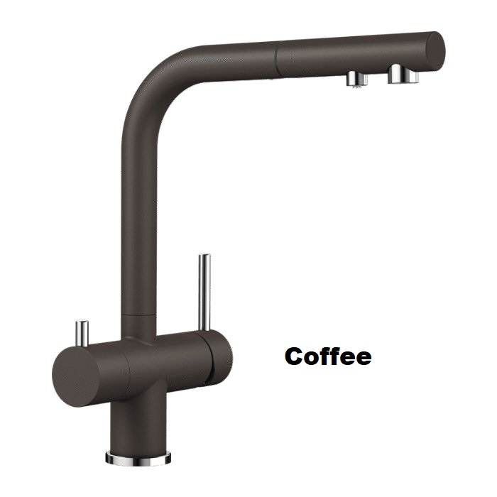 Coffee Water Filter Kitchen Mixer Tap with 2-Way Pull Out Spray 526205 Blanco Fontas-S II