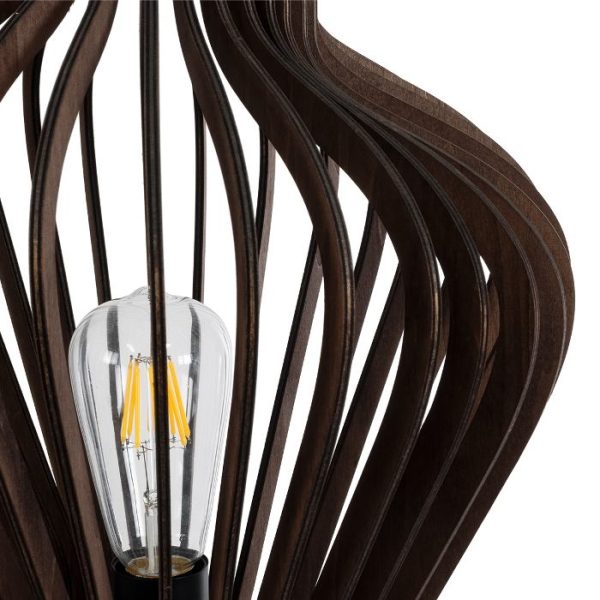 Dark brown wooden details from table lamp 02177 Mihiro