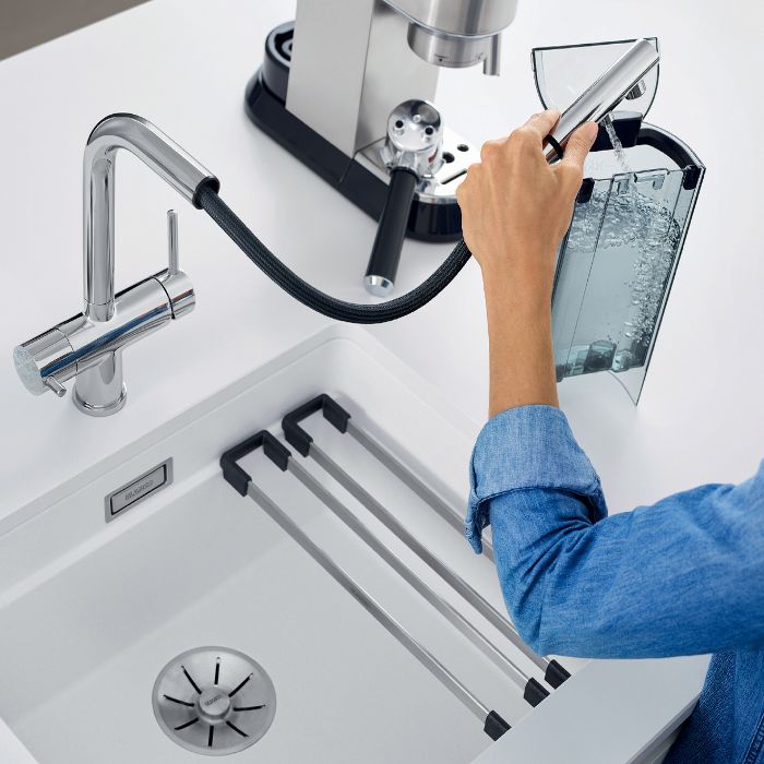 Pull out spray from kitchen filter water mixer tap Fontas-s II Blanco