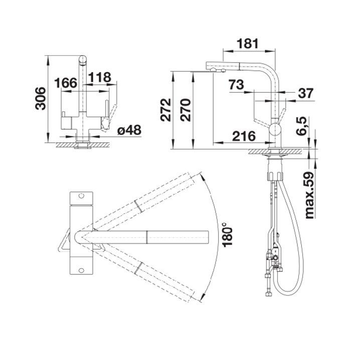 Diagram from filter water kichen mixer tap with pull out spray Fontas-s II Blanco