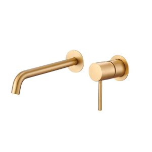 Modern Gold PVD Wall Mounted 2 Hole Basin Mixer Tap 19,4 cm Monza GLM039-OC Imex