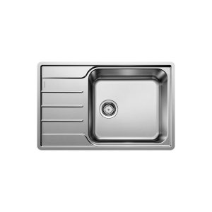 Modern 1 Bowl Stainless Steel Kitchen Sink with Reversible Drainer 78x50 Lemis XL 6 S-IF Compact Blanco