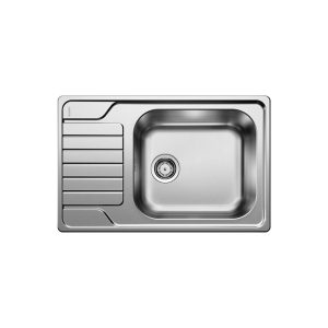 Modern 1 Bowl Stainless Steel Kitchen Sink with Reversible Drainer 78x50 Dinas XL 6 S Compact Blanco