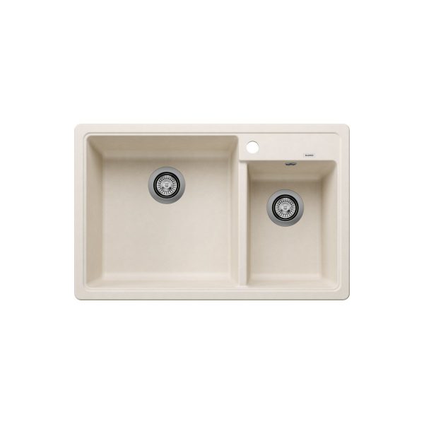 Modern Soft White 2 Bowl Granite Kitchen Sink 78x50 Legra 8 Blanco