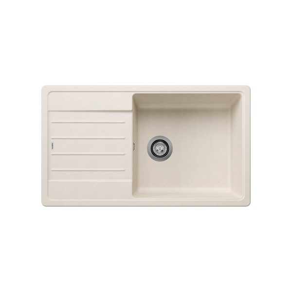 Modern Soft White 1 Bowl Granite Kitchen Sink with Reversible Drainer 86x50 Legra XL 6 S Blanco