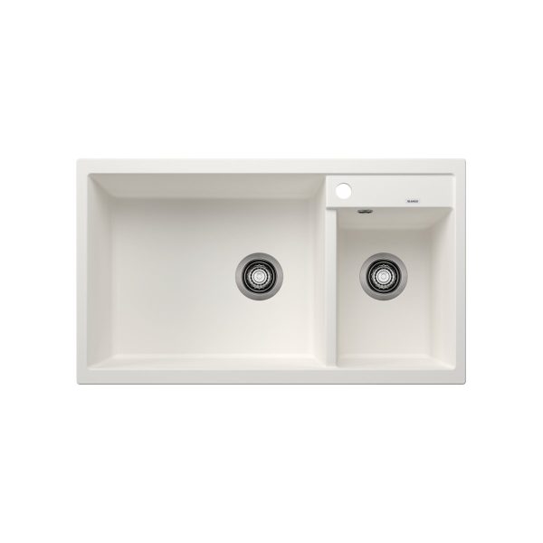 Modern White 2 Bowl Granite Kitchen Sink 86x50 Metra 9 Blanco