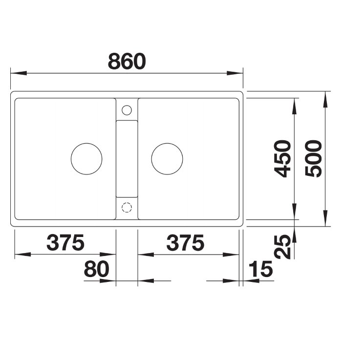 Modern 2 Bowl Granite Kitchen Sink 86×50 ZIA 9 Blanco Dimensions