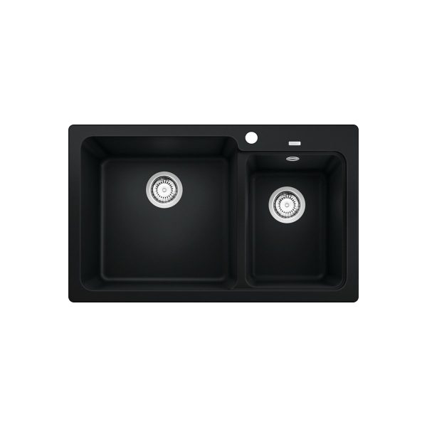 Modern Black 2 Bowl Granite Kitchen Sink 81,5x50 Naya 8 Blanco