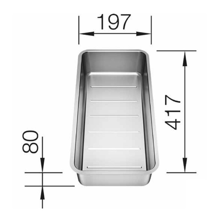 Modern Stainless Steel Strainer Multi-functional Bowl 19,7×41,7 227692 Blanco Dimensions