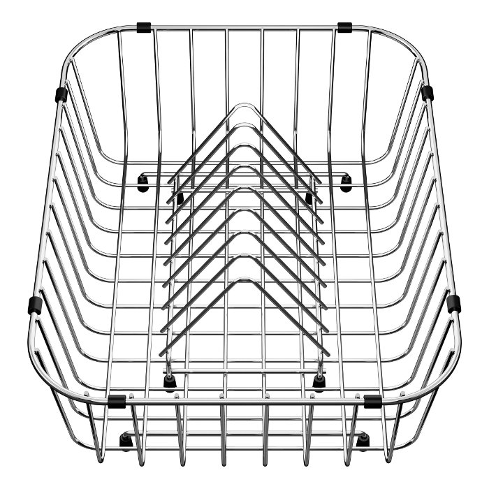 Modern Stainless Steel Crockery Basket with Plate Stacker 31,3χ40,9 507829 Blanco