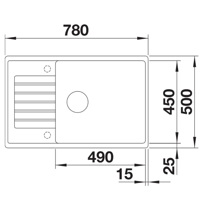 Μοντερνοι γρανιτενιοι νεροχυτες κουζινας 80χ50 μονοι ZIA XL 6 S Compact Διαστασεις