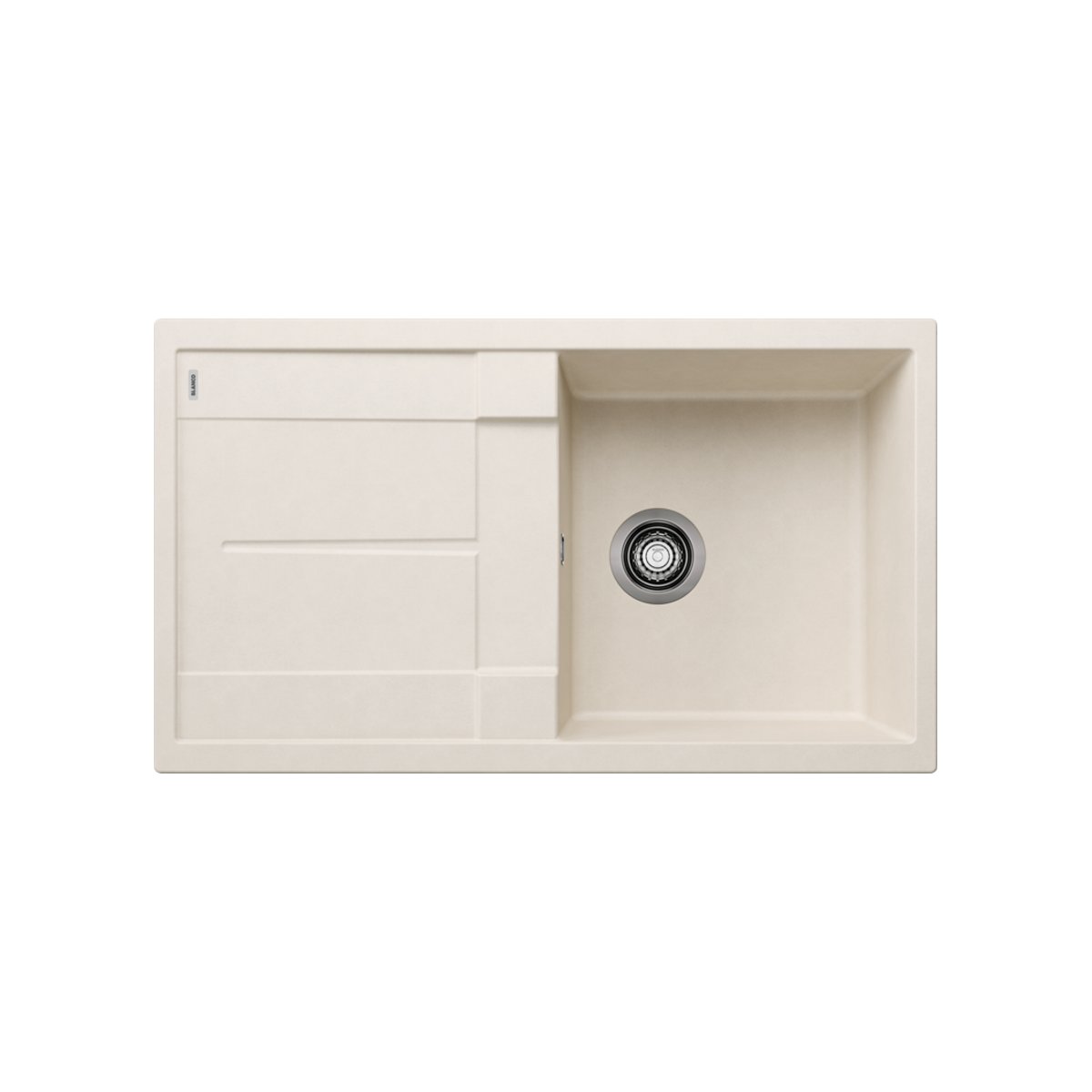 Modern Soft White 1 Bowl Granite Kitchen Sink with Reversible Drainer 86×50 Metra 5 S Blanco