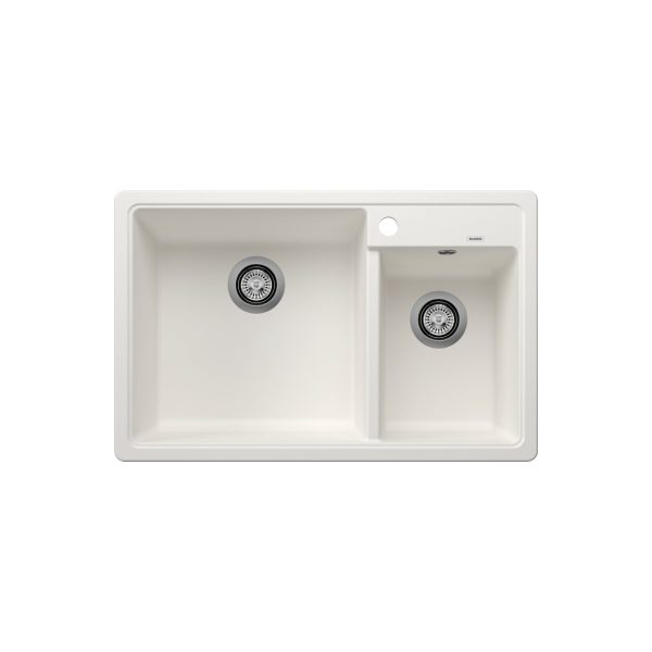 Modern White 2 Bowl Granite Kitchen Sink 78x50 Legra 8 Blanco