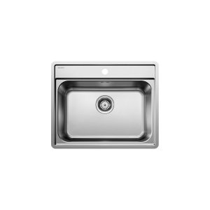 Modern 1 Bowl Stainless Steel Kitchen Sink 61,5x50 Lemis 6-IF Blanco