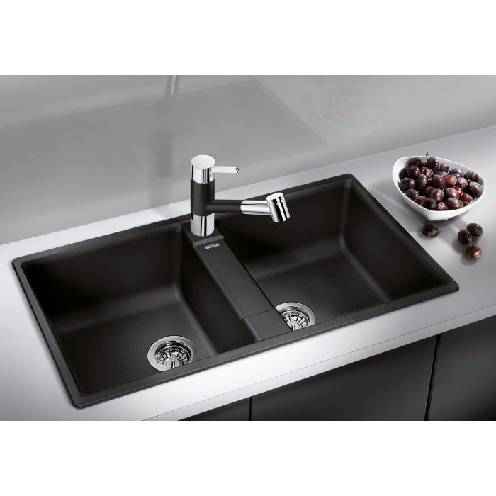 Modern Anthracite 2 Bowl Granite Kitchen Sink 86×50 ZIA 9 Blanco