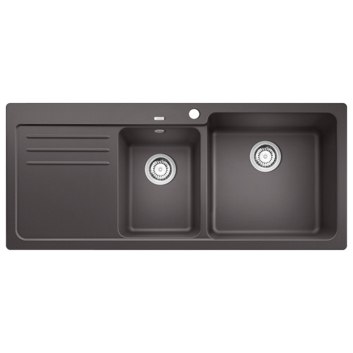 Modern Rock Grey 2 Bowl Granite Kitchen Sink with Left  Drainer 116×50 Naya 8 S Blanco
