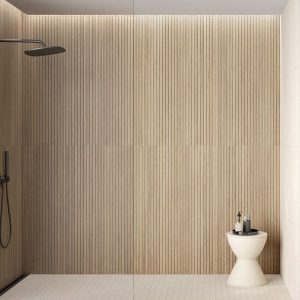 Modern Brown 3D Slat Wood Effect Wall Porcelain Tile 60x120 Osaka Teak