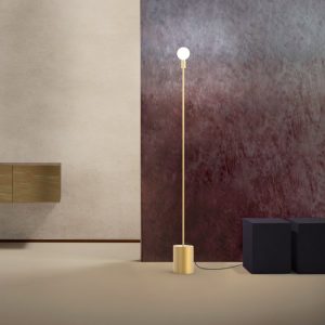 Minimal Living Room Gold Italian 1-Light Metal Floor Lamp 160H 7463 Anna P Sikrea