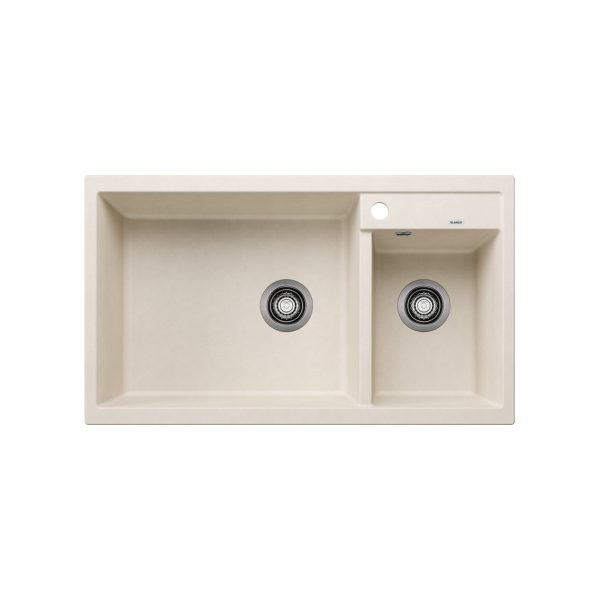 Modern Soft White 2 Bowl Granite Kitchen Sink 86x50 Metra 9 Blanco
