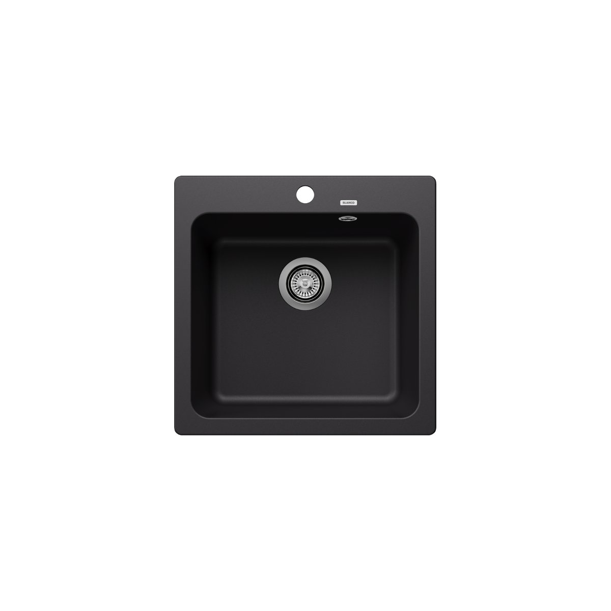 Modern Black Small 1 Bowl Granite Kitchen Sink 51,5×51 Naya 5 Blanco