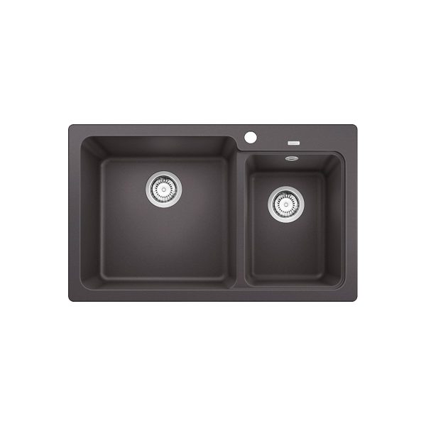 Modern Rock Grey 2 Bowl Granite Kitchen Sink 81,5x50 Naya 8 Blanco
