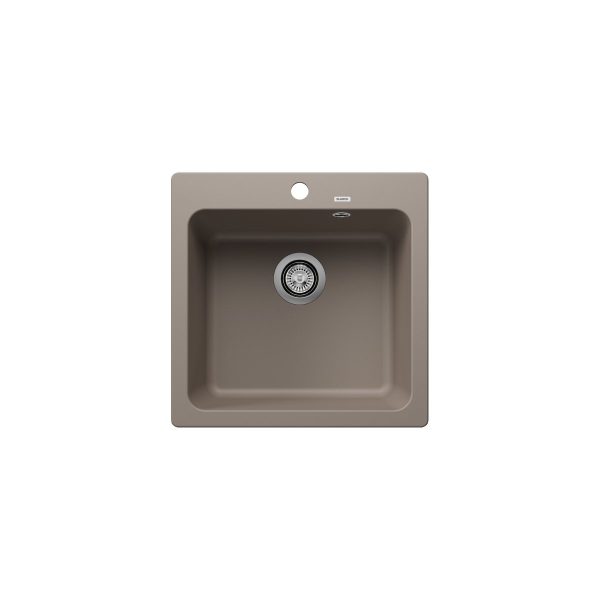 Modern Tartufo Small 1 Bowl Granite Kitchen Sink 51,5x51 Naya 5 Blanco