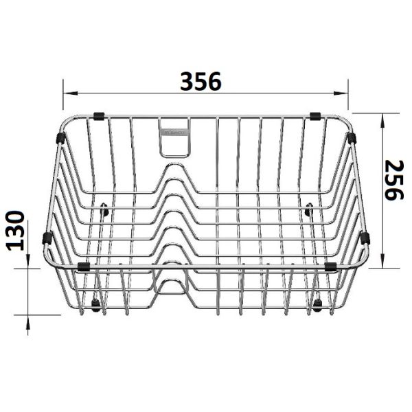 231693 Blanco Modern Stainless Steel Crockery Basket with Plate Stacker 35,6χ25,6 Dimensions