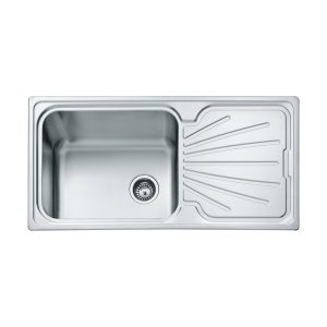 Modern 1 Bowl Stainless Steel Kitchen Sink with Reversible Drainer 100x50 Silk D-100 Macart