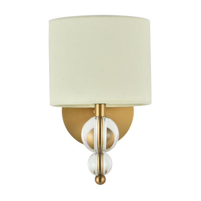Modern Italian Bronze Gold Wall Sconce with a Beige Fabric Shade 33113 Gioconda A Sikrea